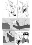  bangs blunt_bangs comic female_admiral_(kantai_collection) kantai_collection kotatsu long_hair monochrome murakumo_(kantai_collection) nathaniel_pennel pantyhose school_uniform serafuku table translated 