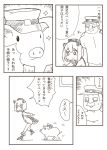  1boy 1girl admiral_(kantai_collection) blush_stickers comic kantai_collection monochrome nns_(sobchan) pig smile translated yukikaze_(kantai_collection) 