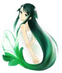  1girl dress green_hair highres long_hair looking_at_viewer mochizuki_rinne saya saya_no_uta solo sundress very_long_hair 