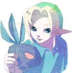  1boy blonde_hair blue_eyes hat holding link looking_at_viewer male mask mutti_(stamm) pointy_ears solo the_legend_of_zelda 