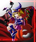  bare_shoulders blonde_hair cosplay crossover dark_magician_girl dark_magician_girl_(cosplay) flandre_scarlet halloween hat ponytail red_eyes sd-sos short_hair side_ponytail solo touhou wings yu-gi-oh! yuu-gi-ou yuu-gi-ou_duel_monsters 