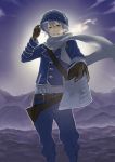  blue_eyes blush breath gauche_suede gloves hat letter_bee male mountains scarf tegami_bachi white_hair 