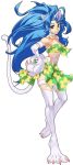  blue_hair capcom cat_ears cat_tail claws commentary cross_edge felicia fur highres long_hair official_art solo swimsuit tail vampire_(game) 