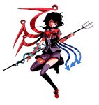  houjuu_nue kumadano polearm red_eyes solo thigh-highs thighhighs touhou trident weapon wings 