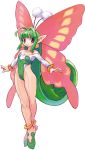  antenna_hair antennae bangs bare_shoulders blush bracelet breasts butterfly_wings cleavage crossed_legs earrings fairy flat_chest fur green_hair highleg highleg_leotard jewelry la_pucelle legs leotard long_hair mamelon nippon_ichi nomura_ryouji off_shoulder official_art outstretched_arms pantyhose payot pointy_ears red_eyes sitting smile solo spread_arms standing tiptoes very_long_hair white_background wings 