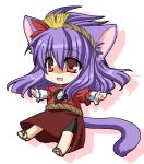  animal_ears bad_id cat_ears chibi oekaki ogera_okera purple_hair risyaesumoe solo touhou yasaka_kanako 