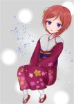  blush fur kimono love_live!_school_idol_project nishikino_maki purple_eyes redhead short_hair 