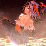  capcom demon_girl lilith_aensland lowres pantyhose purple_hair red_eyes short_hair solo succubus vampire_(game) wings 