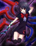  houjuu_nue matyinging polearm red_eyes solo thighhighs touhou trident weapon wings 