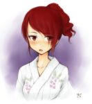  bust hanyu japanese_clothes kimono kirijou_mitsuru persona persona_3 ponytail red_eyes red_hair redhead solo 