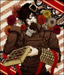  chocolate chocolate_bar chocolate_disco chocolates disco_(sbr) facial_hair flower hair_ornament hairclip hikitsu_juusou jojo_no_kimyou_na_bouken namesake stand_(jojo) steel_ball_run stubble 