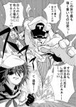  1boy 1girl admiral_(kantai_collection) comic hat johnnysendai kantai_collection kiso_(kantai_collection) monochrome naval_uniform translation_request 