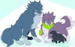  aberu514 animalization dog joestar_birthmark jojo_no_kimyou_na_bouken jonathan_joestar joseph_joestar_(young) kuujou_joutarou no_humans puppy scarf wolf 