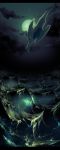  clouds flying full_moon highres lugia moon night night_sky no_humans ocean pokemon pokemon_(game) pokemon_hgss sky star_(sky) tuooneo waves wings 