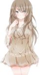  1girl blue_eyes brown_hair hiro_(hirohiro31) jewelry long_hair necklace original ring simple_background solo white_background 