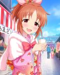  1girl abe_nana artist_request brown_eyes brown_hair idolmaster idolmaster_cinderella_girls japanese_clothes kimono official_art solo 