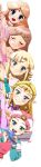  5girls a_link_to_the_past annotated armor blonde_hair blue_eyes blush brown_hair chichi_band earrings elbow_gloves gloves instrument jewelry long_hair multiple_girls multiple_persona necklace nose_bubble ocarina ocarina_of_time open_mouth pearl_necklace peeking_out pointy_ears princess_zelda sleeping smile teeth the_adventure_of_link the_legend_of_zelda tiara time_paradox transparent_background triforce younger 