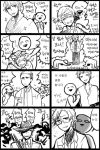  4koma alto_clef character_request comic django_bridge facial_hair hat iceberg_(scp) jack_bright kondraki korean labcoat monochrome multiple_4koma necktie noogie roels scp_foundation tagme translation_request 