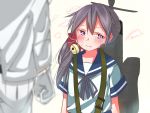  1boy 1girl admiral_(kantai_collection) akebono_(kantai_collection) artist_request blurry crying crying_with_eyes_open gloves kantai_collection looking_to_the_side purple_hair side_ponytail tears violet_eyes 