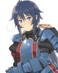  ... 1girl :&lt; armor black_hair blue_eyes blush breastplate hair_ribbon imca long_hair military military_uniform ponytail ribbon senjou_no_valkyria senjou_no_valkyria_3 solo uniform vu-etama 