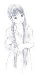  1girl braid dress_shirt long_hair monochrome original shirt sketch solo yoshitomi_akihito 