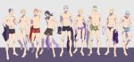  6+boys briefs chocolate_sable formaggio gelato ghiaccio hat hat_removed headwear_removed illuso jojo_no_kimyou_na_bouken melone multiple_boys pesci prosciutto risotto_nero sorbet swim_briefs swim_trunks underwear 