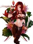  1girl ;q bandeau breasts brown_hair dagger dual_wielding green_eyes katarina league_of_legends scar tagme tongue waterring weapon wink 