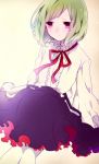  1girl bisco9skm child green_hair highres kagerou_project kido_tsubomi long_hair red_eyes solo younger 