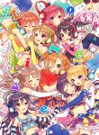  6+girls ^_^ ayase_eli black_hair blonde_hair blue_eyes blue_hair blush brown_eyes brown_hair cheerleader closed_eyes fingerless_gloves gloves happy headphones hoshizora_rin hug koizumi_hanayo kousaka_honoka kuroki_(ma-na-tu) long_hair love_live!_school_idol_project midriff minami_kotori multiple_girls navel nishikino_maki one_eye_closed open_mouth orange_hair pink_hair ponytail short_hair skirt smile sonoda_umi tank_top toujou_nozomi twintails violet_eyes wink yazawa_nico 