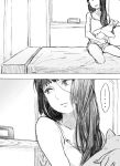  1girl asahina_hiyori bed cat comic kagerou_days_(vocaloid) kagerou_project long_hair monochrome osa_(osakana1217) 