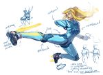  blonde_hair design flying_kick kicking samus_aran shattered-earth super_smash_bros. thrusters zero_suit 