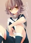  1boy blush frown glasses inazuma_eleven_(series) inazuma_eleven_go inazuma_eleven_go_galaxy male manabe_jin&#039;ichirou nekoto_maruta shinsei_inazuma_japan simple_background sitting soccer_uniform solo sportswear translation_request 