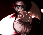  dark dress foreshortening frilled_dress frills lavender_hair mob_cap red_eyes remilia_scarlet short_hair spear_the_gungnir sugiura_rippu touhou 