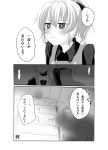  1boy 1girl comic kurodani_yamame monochrome morichika_rinnosuke sayama_yoshiki tagme touhou translation_request 