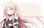  1girl bare_shoulders blue_eyes blush braid choker ia_(vocaloid) long_hair looking_at_viewer pink_hair smile solo tabachichi twin_braids vocaloid 