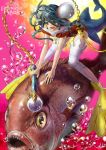  1girl bubble chain fish highres hook open_mouth original princess_royale riding staff sweetwitch tagme thigh-highs 