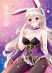  1girl animal_ears artist_request blush breasts bunny_girl bunnysuit cleavage detached_collar fake_animal_ears female_my_unit_(fire_emblem_if) fire_emblem fire_emblem_heroes fire_emblem_if hairband hood large_breasts long_hair my_unit_(fire_emblem_if) pantyhose pointy_ears rabbit_ears red_eyes translation_request white_hair wrist_cuffs 