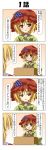  2girls aki_minoriko aki_shizuha blonde_hair blush box cardboard_box comic food fruit grapes hat highres multiple_girls open_mouth rappa_(rappaya) red_eyes siblings sisters smile touhou translation_request 