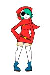  1girl animated animated_gif artist_request belt breasts dancing female garter_straps genderswap hair_over_one_eye hands_on_hips hoodie lowres mask pigeon-toed shy_guy sleeves_past_wrists solo super_mario_bros. thigh-highs white_legwear 