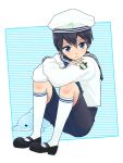  1boy black_hair blue_eyes child dolphin free! hat kneehighs male mary_janes nanase_haruka_(free!) sailor sailor_hat shoes short_hair solo white_legwear younger 
