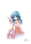  blue_eyes blue_hair blush child date_a_live long_hair puppet twintails yoshino_(date_a_live) 