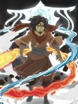  1boy 1girl avatar:_the_last_airbender beard element_bending facial_hair fire goatee highres legend_of_korra raava water 