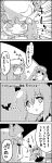  &gt;_&lt; ... 2girls 4koma :d ascot bat bat_wings black_background blush braid clapping closed_eyes comic crescent cup empty_eyes flat_gaze hair_ornament hair_ribbon hat highres hong_meiling koakuma long_hair monochrome multiple_girls necktie open_mouth patchouli_knowledge pointy_ears ribbon shaded_face shoujo_kitou-chuu simple_background smile sneezing star sweat table tagme tani_takeshi teacup tissue_box touhou translated two-tone_background u_u white_background wings xd yukkuri_shiteitte_ne 