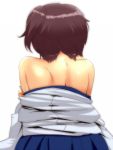  1girl bare_back bare_shoulders brown_hair hyudora kaga_(kantai_collection) kantai_collection short_hair side_ponytail solo 