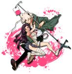  1boy 1girl bandages blush dangan_ronpa dosugon dropper hooded_jacket komaeda_nagito long_hair super_dangan_ronpa_2 tsumiki_mikan white_hair 