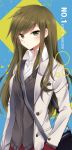  blush character_name green_eyes green_hair kagerou_project kido_tsubomi long_hair necktie 