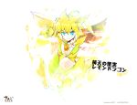  1girl blonde_hair blue_eyes heco_(mama) midriff puzzle_&amp;_dragons solo 