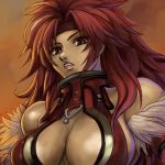  breasts cleavage hamoto headband long_hair queen&#039;s_blade queen's_blade red_hair redhead risty solo 