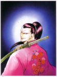  katana kibagami_genjuro killer_smile long_hair male official_art redhead samurai_shodown snk 