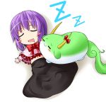 :3 blush_stickers chibi ex-keine horns ichimi kamishirasawa_keine long_skirt lying midriff nagae_iku navel ribbon skirt sleeping sukusuku_hakutaku touhou z